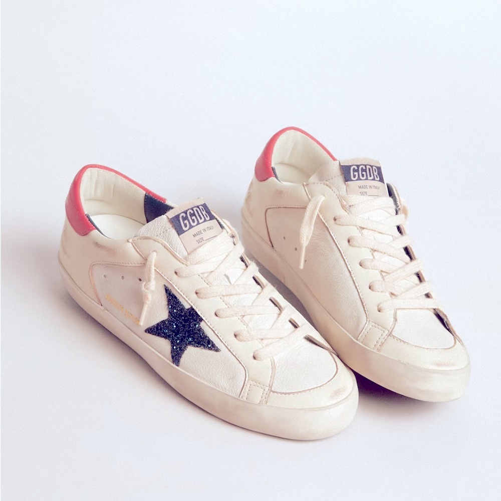Golden Goose Super Star LTD in nappa with blue glitter/red LIMITED EDITION